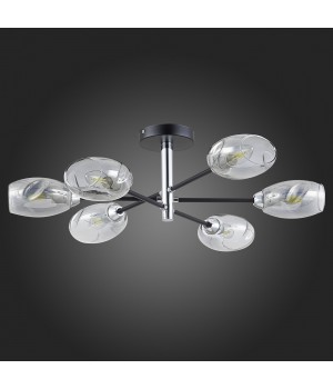 SLE155512-06 Люстра потолочная Черный, Хром/Дымчатый E14 6*40W GLOA-foto4