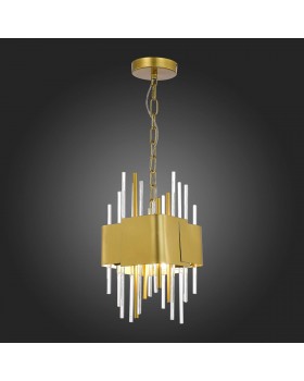 SL1633.203.04 Люстра подвесная ST-Luce Матовое золото/Матовое золото,Прозрачный E14 4*40W OLVERA-foto6