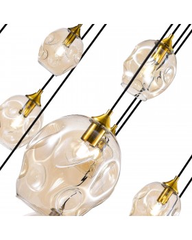 SL1188.303.16 Люстра подвесная ST-Luce Латунь/Коньячный E14/E27 12+4*40W IDESIA-foto3