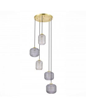 SL1154.303.05 Светильник подвесной ST-Luce Латунь/Дымчатый E27 5*60W GRAN-foto2