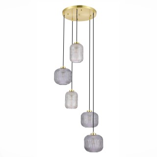 SL1154.303.05 Светильник подвесной ST-Luce Латунь/Дымчатый E27 5*60W GRAN-foto2