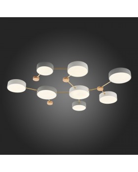 SLE600102-08 Светильник потолочный Золотистый, Светлое дерево/Белый, Серый LED 8*16,5W 4000K DOSSENA-foto6