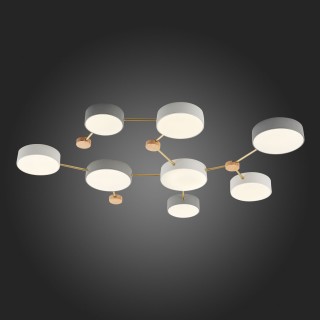 SLE600102-08 Светильник потолочный Золотистый, Светлое дерево/Белый, Серый LED 8*16,5W 4000K DOSSENA-foto6