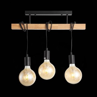 SL1142.403.03 Люстра потолочная Черный, Светлое дерево E27 3*60W BAGETTI-foto4