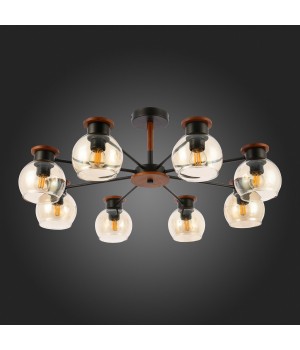 SLE108102-08 Люстра потолочная Черный, Темное дерево/Прозрачный, Янтарный E27 8*60W RASCO-foto8