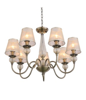 SL185.303.07 Люстра подвесная, потолочная Бронза, Прозрачный/Бежевый, Бронза E14 7*40W GRAZIA-foto2