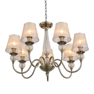 SL185.303.07 Люстра подвесная, потолочная Бронза, Прозрачный/Бежевый, Бронза E14 7*40W GRAZIA-foto2