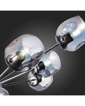 SLE155402-10 Люстра потолочная Хром/Дымчатый E27 10*60W PALLO-foto9