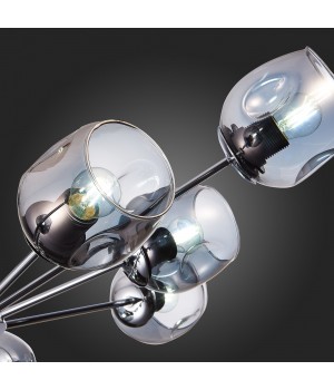 SLE155402-10 Люстра потолочная Хром/Дымчатый E27 10*60W PALLO-foto9