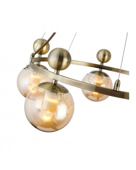 SLE106303-05 Люстра подвесная Бронзовый/Прозрачный, Янтарный E27 5*60W PECHIO-foto3