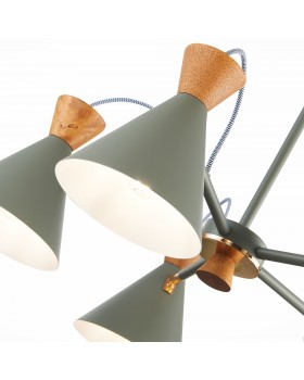 SLE125112-05 Люстра потолочная Серый, Золотой/Серый, Темное дерево E14 5*40W Modica-foto3