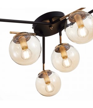 SLE106902-06 Люстра потолочная Черный/Янтарный E14 6*40W LITERNO-foto4