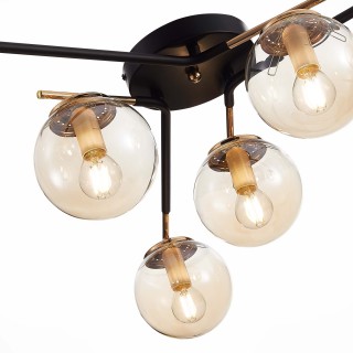 SLE106902-06 Люстра потолочная Черный/Янтарный E14 6*40W LITERNO-foto4