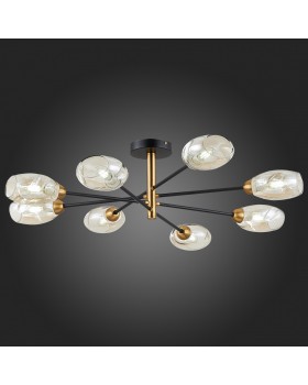 SLE155502-08 Люстра потолочная Черный, Латунь/Янтарный E14 8*40W GLOA-foto7