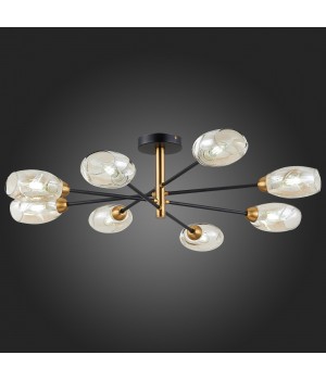 SLE155502-08 Люстра потолочная Черный, Латунь/Янтарный E14 8*40W GLOA-foto7