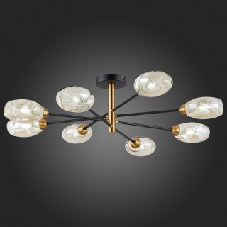 SLE155502-08 Люстра потолочная Черный, Латунь/Янтарный E14 8*40W GLOA-foto7