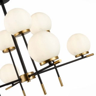 SL1203.412.08 Люстра потолочная ST-Luce Черный, Латунь/Белый E27 8*60W LIMANO-foto3