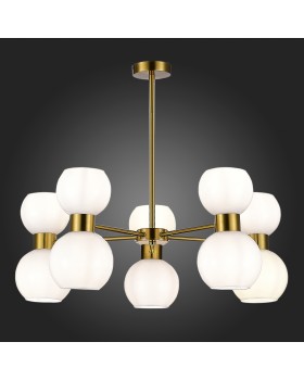 SLE1138-302-10 Люстра потолочная Латунь/Белый E27 10*60W THONET-foto5