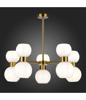 SLE1138-302-10 Люстра потолочная Латунь/Белый E27 10*60W THONET-foto5