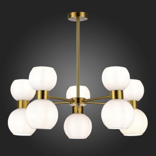 SLE1138-302-10 Люстра потолочная Латунь/Белый E27 10*60W THONET-foto5