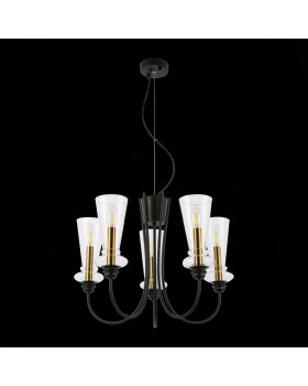 SLE112403-05 Люстра подвесная Черный/Прозрачный E14 5*40W RAMMO-foto5