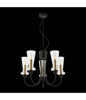 SLE112403-05 Люстра подвесная Черный/Прозрачный E14 5*40W RAMMO-foto5