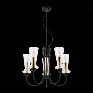 SLE112403-05 Люстра подвесная Черный/Прозрачный E14 5*40W RAMMO-foto5