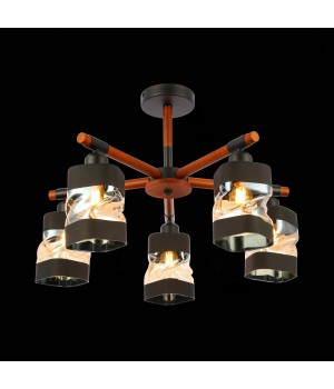 SLE114402-05 Люстра потолочная Черный, Темное дерево/Черный, Прозрачный, Янтарный E27 5*60W ABIRITTO-foto4