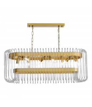 SL1228.203.08 Люстра подвесная ST-Luce Золотистый/Прозрачный E14 8*40W GROSSETO-foto3
