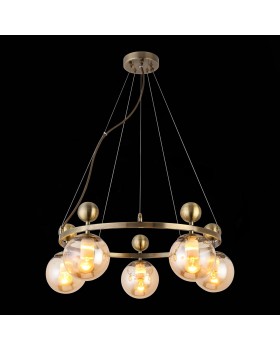 SLE106303-05 Люстра подвесная Бронзовый/Прозрачный, Янтарный E27 5*60W PECHIO-foto4