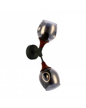 SLE113401-02 Светильник настенный Серый, Темное дерево/Зеркальный E27 2*60W CIOTOLLA-foto2