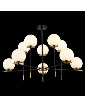 SL1203.402.10 Люстра потолочная ST-Luce Черный, Латунь/Белый E27 10*60W LIMANO-foto4