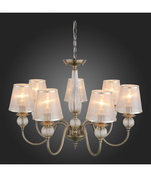 SL185.303.07 Люстра подвесная, потолочная Бронза, Прозрачный/Бежевый, Бронза E14 7*40W GRAZIA-foto3