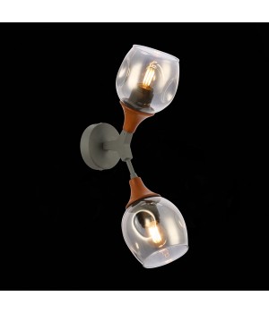 SLE113401-02 Светильник настенный Серый, Темное дерево/Зеркальный E27 2*60W CIOTOLLA-foto8