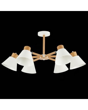 SLE103702-06 Люстра потолочная Светлое дерево, Белый/Белый E27 6*60W BUVE-foto4