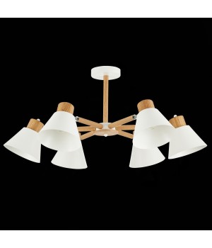 SLE103702-06 Люстра потолочная Светлое дерево, Белый/Белый E27 6*60W BUVE-foto4