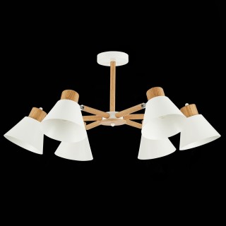 SLE103702-06 Люстра потолочная Светлое дерево, Белый/Белый E27 6*60W BUVE-foto4