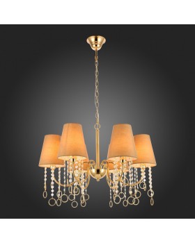 SL1138.203.06 Люстра подвесная Французское золото/Бежевый, Прозрачный E14 6*40W MEDDO-foto5