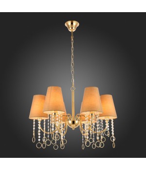 SL1138.203.06 Люстра подвесная Французское золото/Бежевый, Прозрачный E14 6*40W MEDDO-foto5