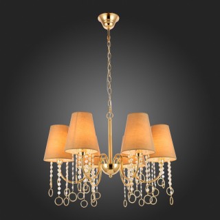 SL1138.203.06 Люстра подвесная Французское золото/Бежевый, Прозрачный E14 6*40W MEDDO-foto5