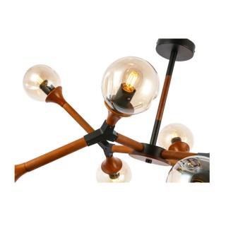 SLE109402-08 Люстра потолочная Черный, Темное дерево/Прозрачный, Янтарный E27 8*60W RAQUEL-foto3