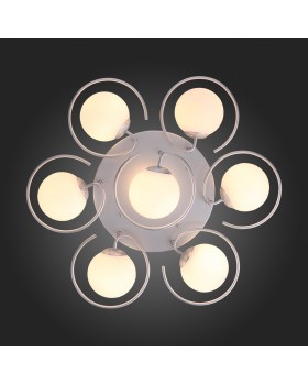 SL418.102.07 Люстра потолочная Серебристый/Белый E27 7*60W GALIO-foto9