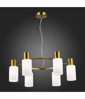 SLE1139-303-06 Светильник подвесной Латунь/Белый E14 6*60W GESSI-foto6