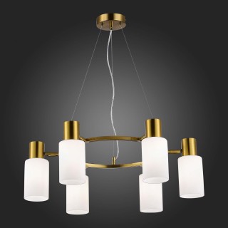 SLE1139-303-06 Светильник подвесной Латунь/Белый E14 6*60W GESSI-foto6