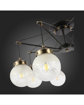 SLE110302-08 Светильник подвесной Черный, Бронза/Прозрачный, Белый E27 8*60W STRICCE-foto3