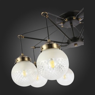 SLE110302-08 Светильник подвесной Черный, Бронза/Прозрачный, Белый E27 8*60W STRICCE-foto3