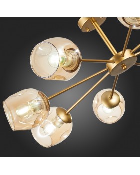 SLE155412-08 Люстра потолочная Золотистый/Янтарный E27 8*60W PALLO-foto9