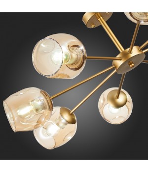 SLE155412-08 Люстра потолочная Золотистый/Янтарный E27 8*60W PALLO-foto9