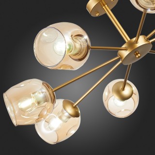 SLE155412-08 Люстра потолочная Золотистый/Янтарный E27 8*60W PALLO-foto9