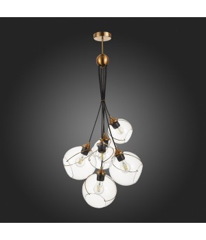 SLE103103-06 Светильник подвесной Золотистый/Прозрачный E27 6*60W SATTURO-foto4